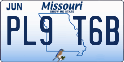 MO license plate PL9T6B