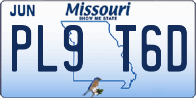 MO license plate PL9T6D