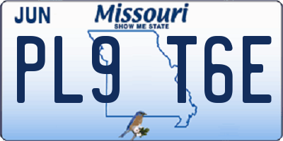 MO license plate PL9T6E