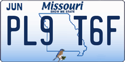MO license plate PL9T6F