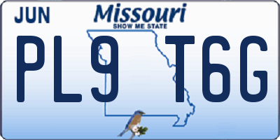 MO license plate PL9T6G