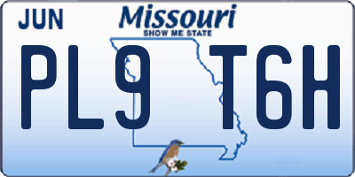 MO license plate PL9T6H