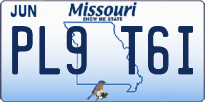 MO license plate PL9T6I