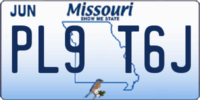 MO license plate PL9T6J