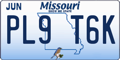 MO license plate PL9T6K
