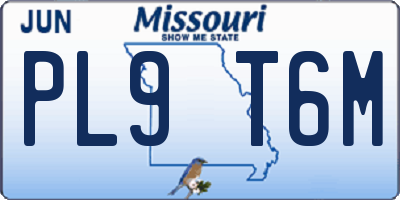 MO license plate PL9T6M