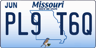 MO license plate PL9T6Q