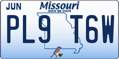 MO license plate PL9T6W