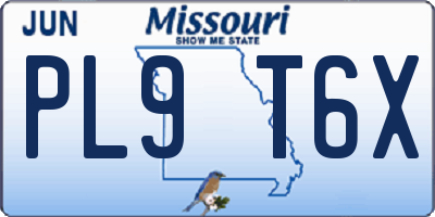 MO license plate PL9T6X