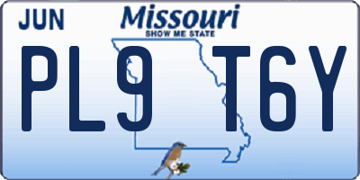 MO license plate PL9T6Y