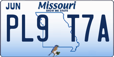 MO license plate PL9T7A