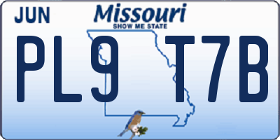 MO license plate PL9T7B