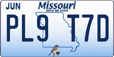 MO license plate PL9T7D