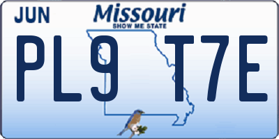 MO license plate PL9T7E