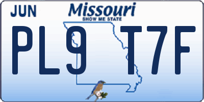 MO license plate PL9T7F