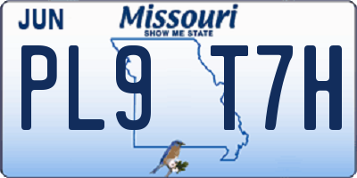 MO license plate PL9T7H