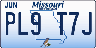 MO license plate PL9T7J