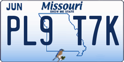 MO license plate PL9T7K