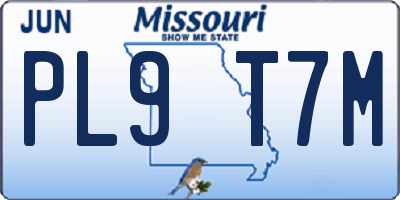 MO license plate PL9T7M