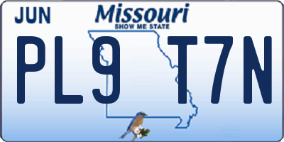 MO license plate PL9T7N