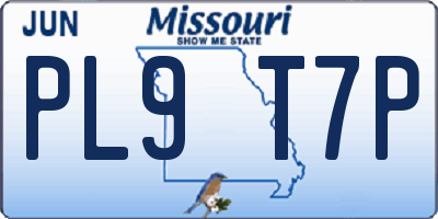 MO license plate PL9T7P
