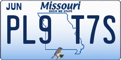 MO license plate PL9T7S