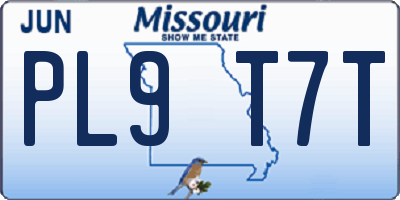 MO license plate PL9T7T