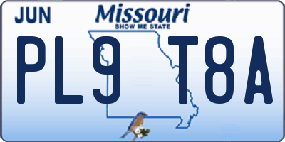 MO license plate PL9T8A