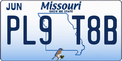 MO license plate PL9T8B