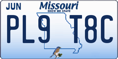 MO license plate PL9T8C