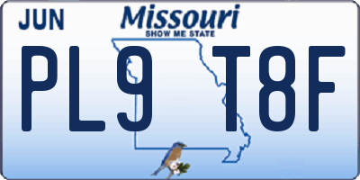 MO license plate PL9T8F