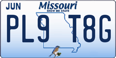 MO license plate PL9T8G