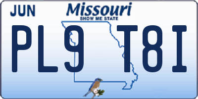 MO license plate PL9T8I