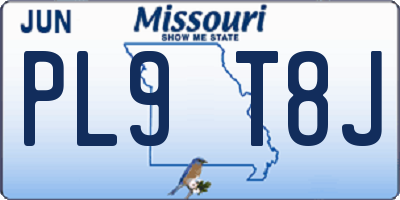 MO license plate PL9T8J