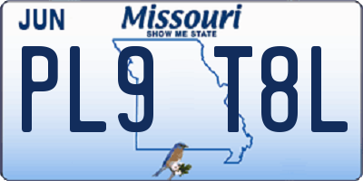 MO license plate PL9T8L