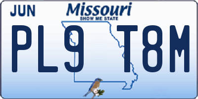 MO license plate PL9T8M