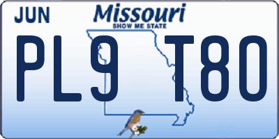 MO license plate PL9T8O