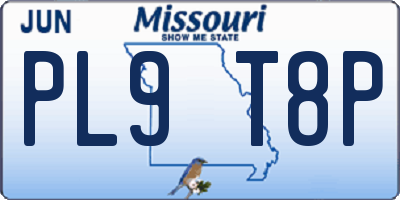 MO license plate PL9T8P