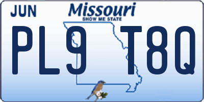 MO license plate PL9T8Q