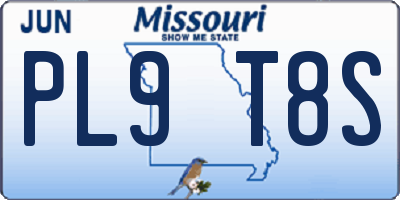 MO license plate PL9T8S
