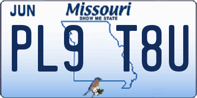MO license plate PL9T8U