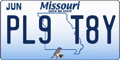 MO license plate PL9T8Y