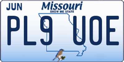 MO license plate PL9U0E