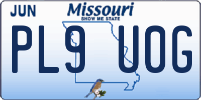 MO license plate PL9U0G