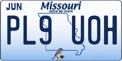 MO license plate PL9U0H
