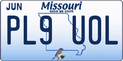 MO license plate PL9U0L