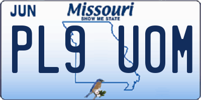 MO license plate PL9U0M