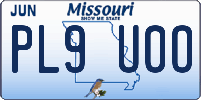 MO license plate PL9U0O