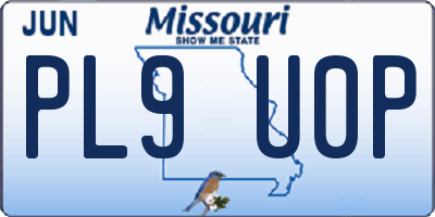 MO license plate PL9U0P