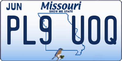 MO license plate PL9U0Q